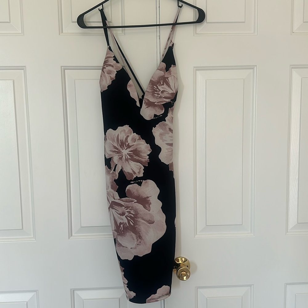 Pink and black dress